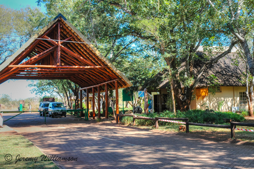 Crocodile Bridge Rest Camp entrance which is located in the Kruger National Park, South Africa Crocodile Bridge Rest Camp entrance Kruger National Park South Africa Big Five Safari